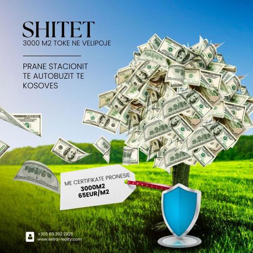 Shitet toke 3000m2 ne velipoje