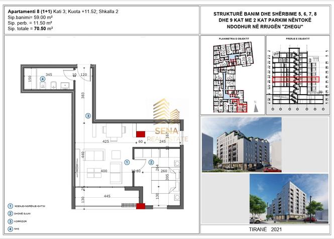 Shitet, Apartament 1+1+blk, Residenca EverGreen, 108.000 Eur