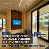 SHITET APARTAMENT LUKSOZ ME VERANDE 1+1 NE VLORE-SKELE