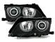 Set di fari CCFL Angel Eyes in nero per BMW Serie 3 E46 Limo