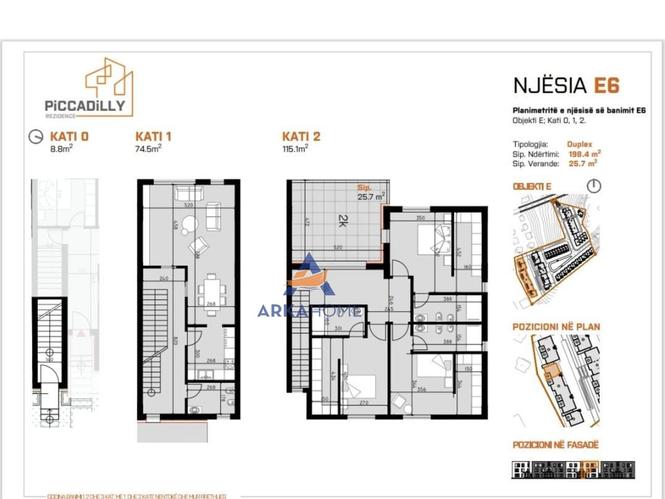 SHITET VILË DYKATËSHE 198.40M2 "TE PICCADILLY RESIDENCE" 507