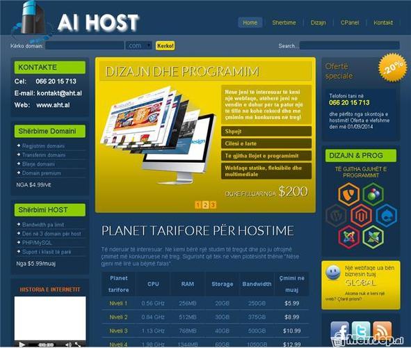 Webfaqe, Host, dizajn, programime, email, admins..