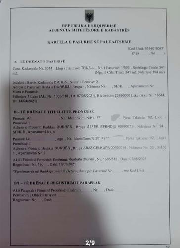 SHITET TRUAL 341M2 TEK GJYKATA SHK1 DURRËS
