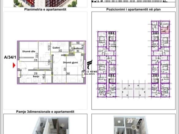 SHITET APARTAMENT 1+1 RRUGA E KAVAJES 100.500 EURO FH-59238