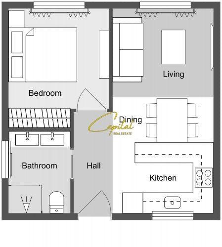 SHITET APARTAMENT 1+1 PAZARI I RI 167.500 EURO
