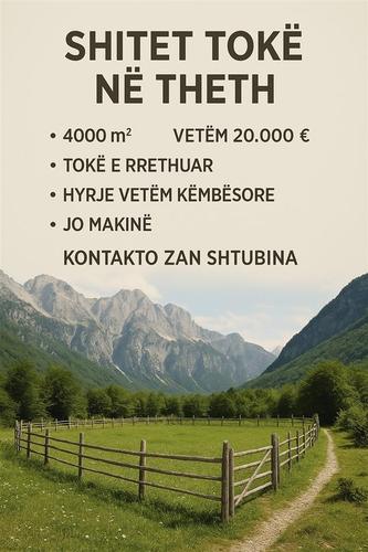Shitet 4000m2 toke pa letra ne theth