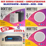 Set audio 4 Boxe + Amplifikator Bluetooth/Radio/AUX/USB