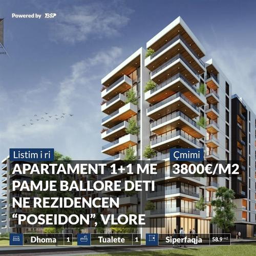APARTAMENT 1+1 ME PAMJE BALLORE DETI NE REZIDENCEN “POSEIDON