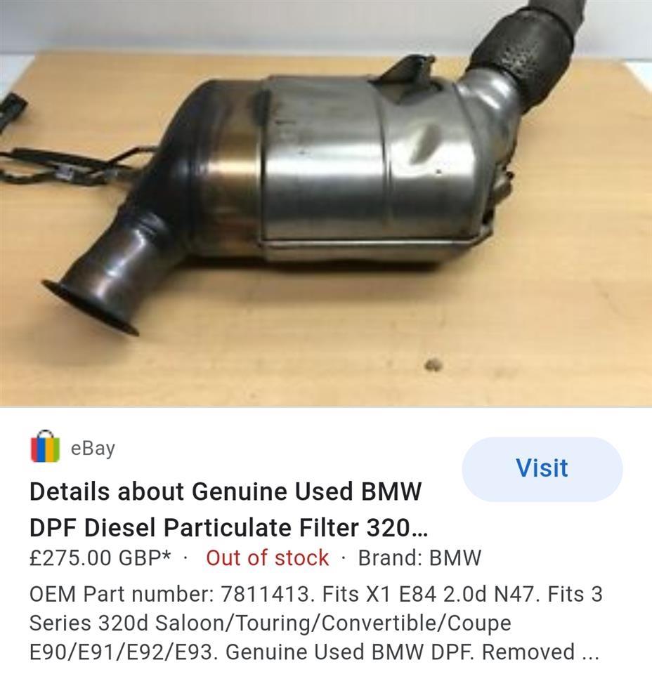 Bmw 320d dpf filterparikular