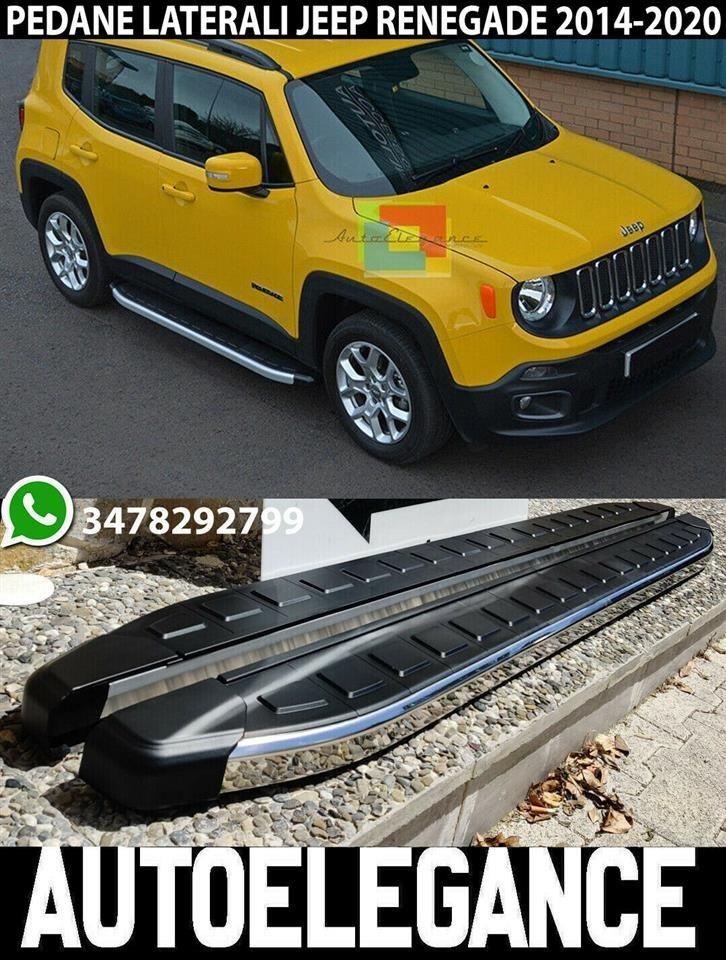 PEDANE LATERALI JEEP RENEGADE 2014-2020 SOTTO PORTA ANTISCIVOLO NERE - NEW