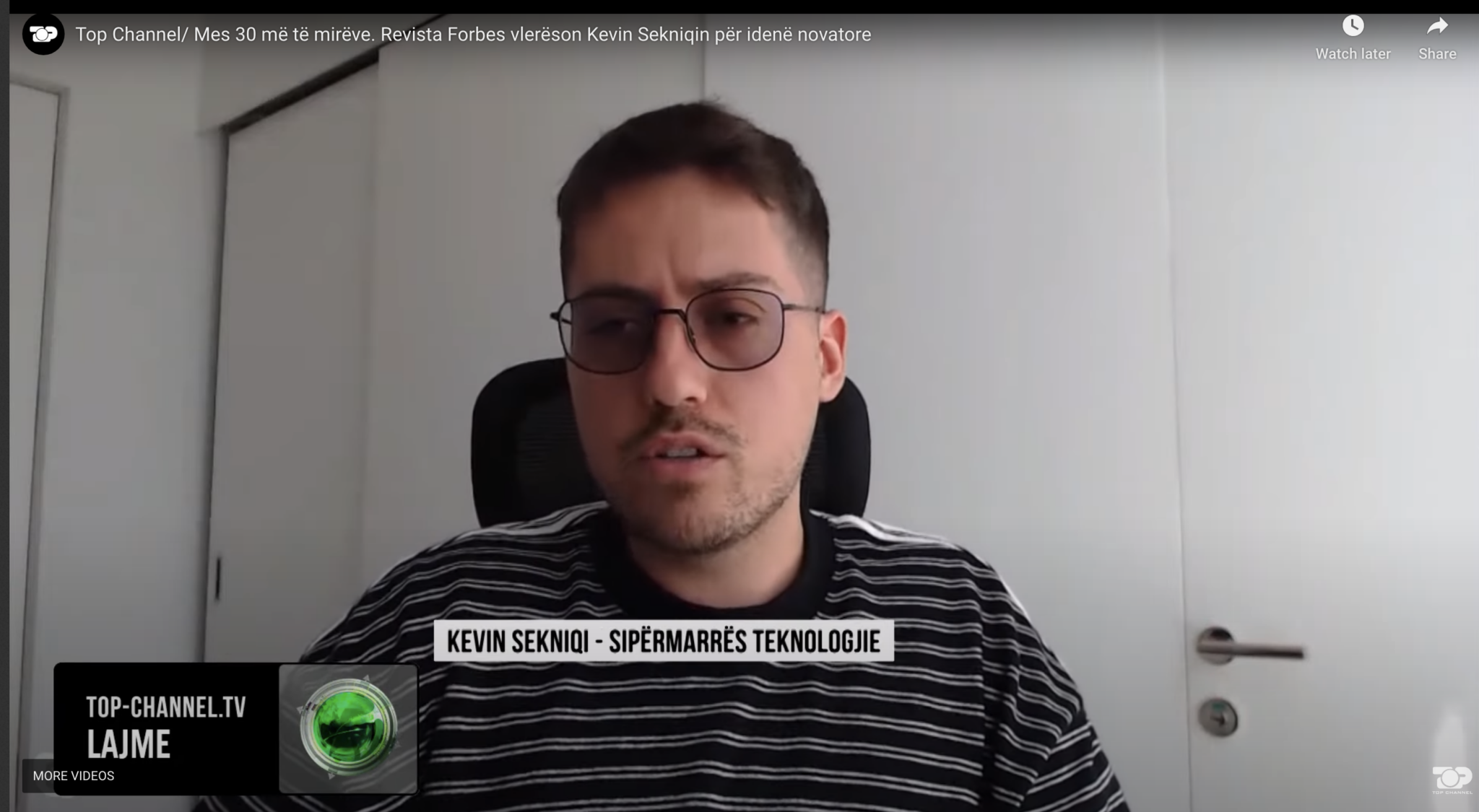 Gjeniu shqiptar, Kevin Sekniqi në Top Channel: Startupet shqiptare kanë talent dhe potencial për t’u rritur