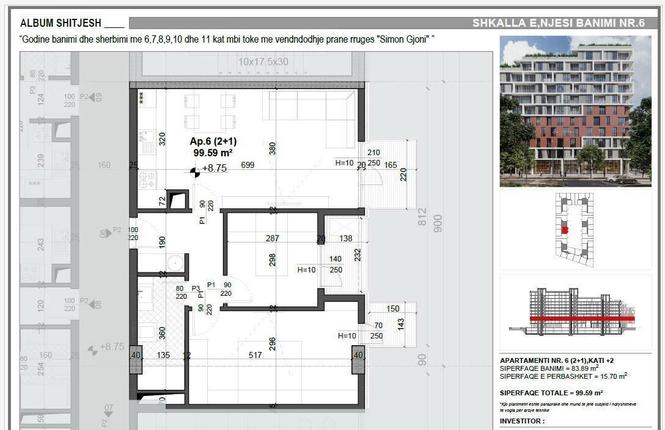 SHITET APARTAMENT 2+1 FUSHA E AVIACIONIT 146.400 EURO