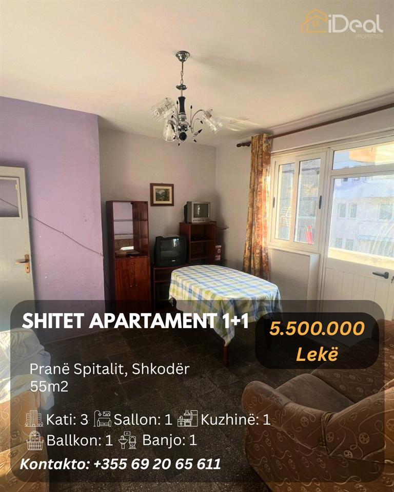 ---Shitet-Apartament-1+1-pranë--Spitalit---Shkodër----Banjoj