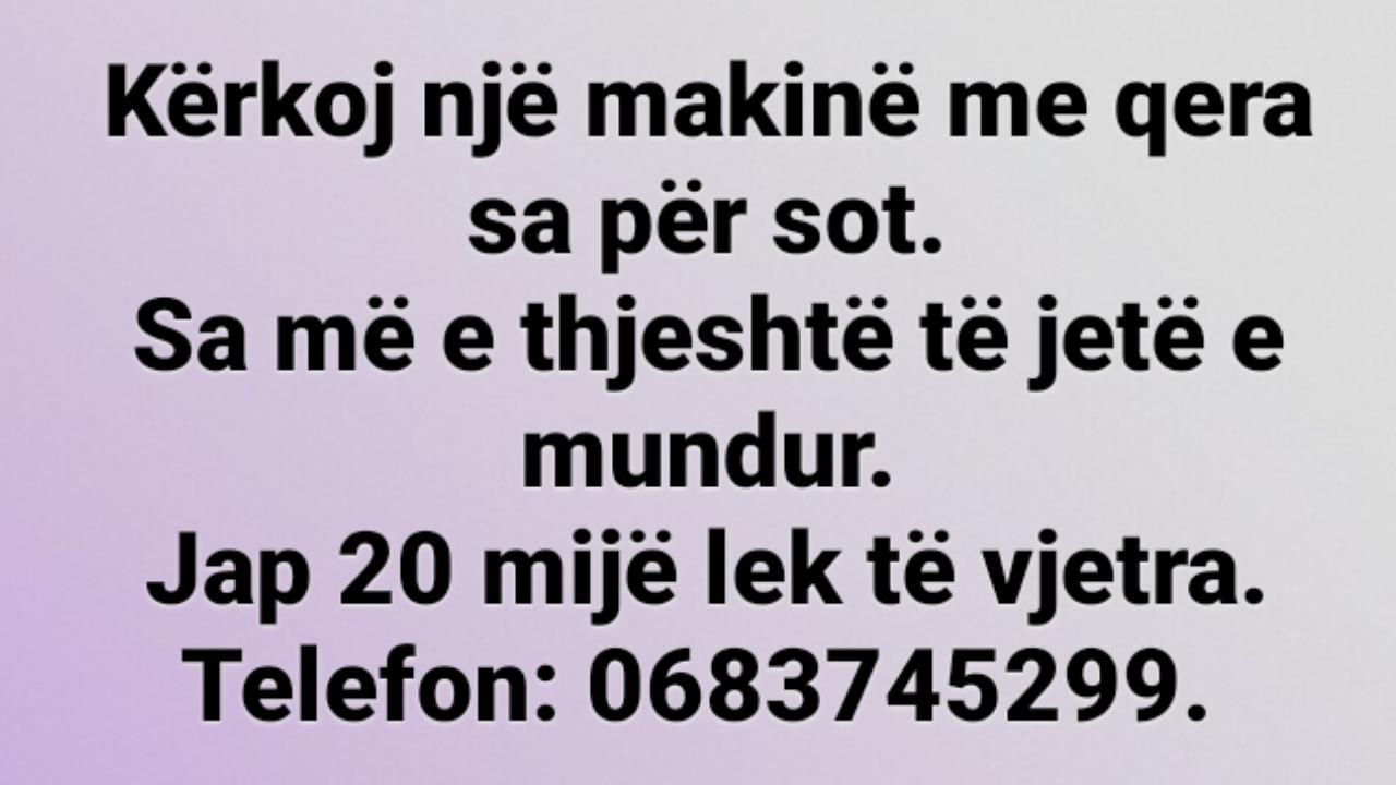 K rkoj Nj Makin Me Qera Sa P r Sot Jap 20 Mij Lek Durr s k-rkoj-nj-makin-me-qera-sa-p-r-sot-jap-20-mij-lek-durr-s